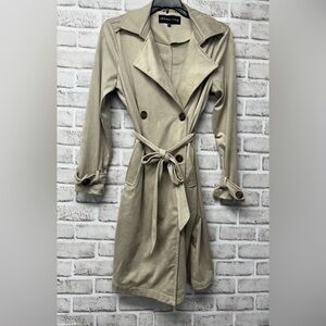 Kendall and Kylie sz Small Women's Taupe Trench Coat, soft velvety suede feel.